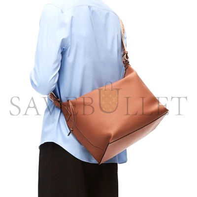 LOEWE CUBI CROSSBODY BAG IN SUPPLE SMOOTH CALFSKIN AND JACQUARD B906K70X01 (44*30*18cm)